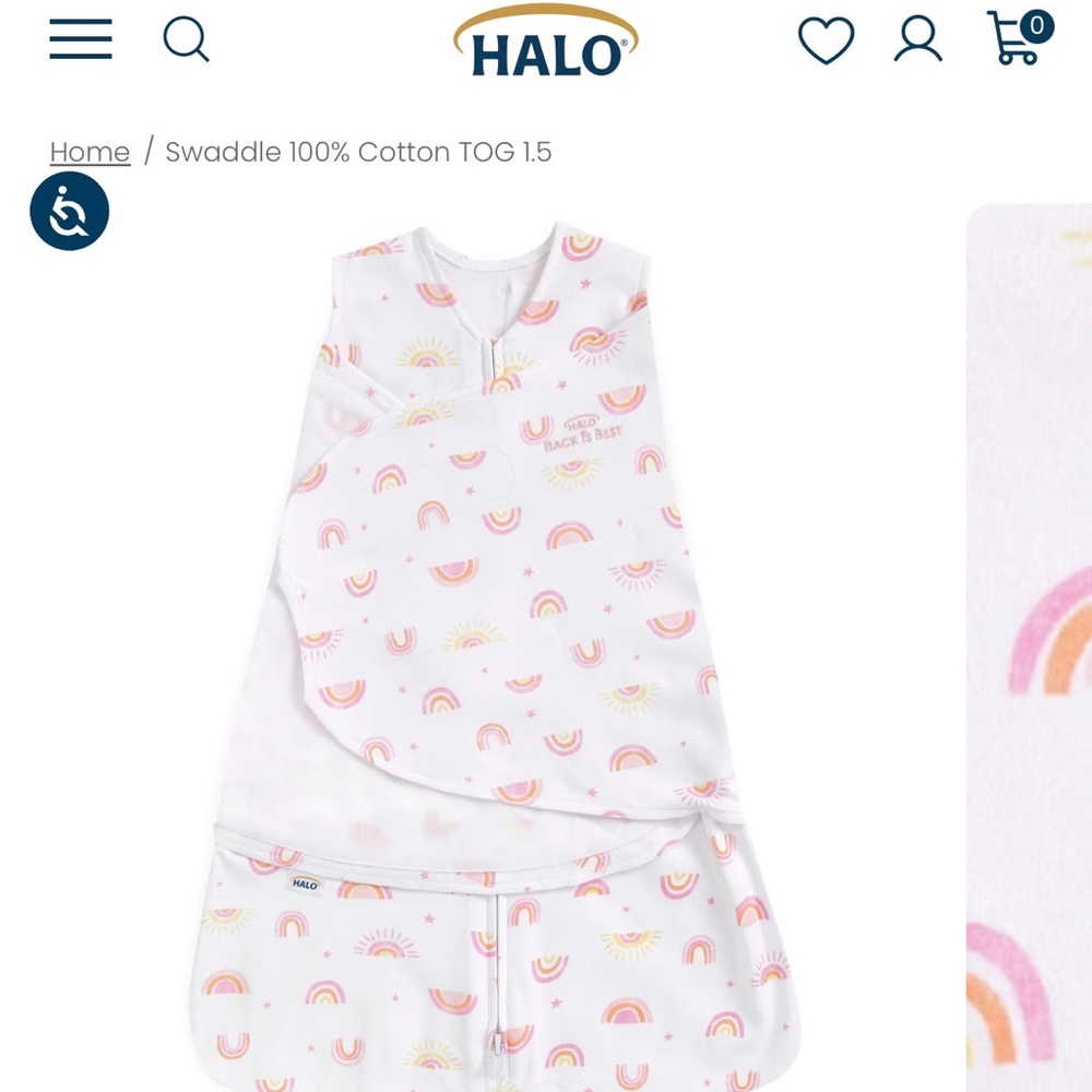 Halo SleepSack Swaddle in Soft White and Pink